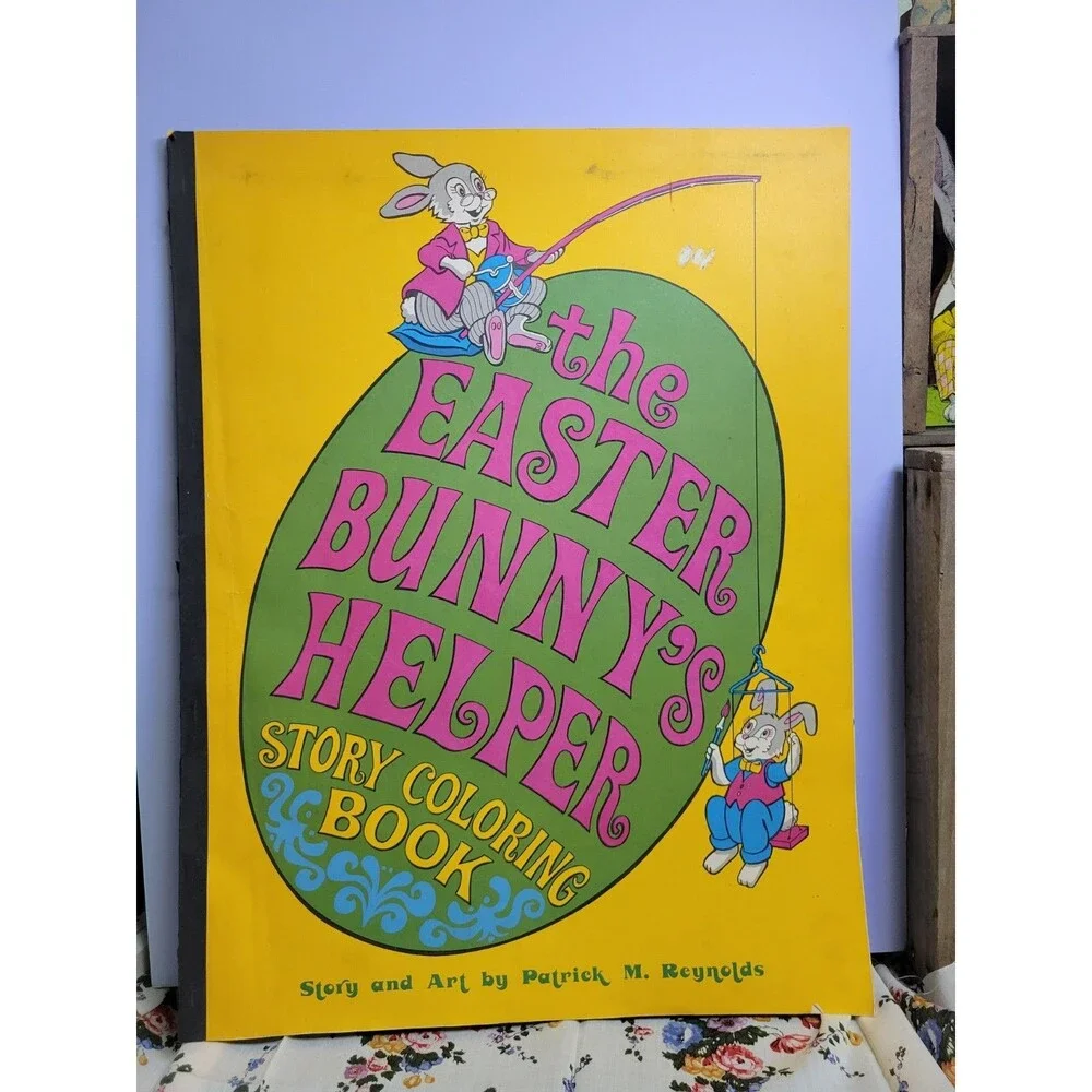 Vintage Huge Coloring Book The Easter Bunnys Helper